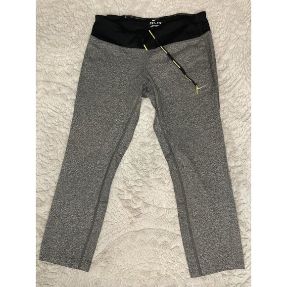 Nike Dri Fit Legging Grey Black Drawstring Women's Sz M - Picture 1 of 8